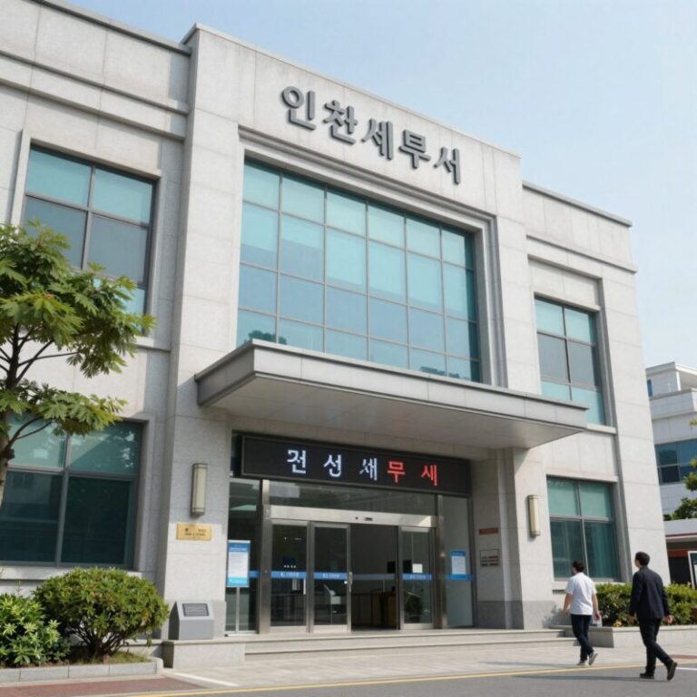 인천세무서 건물 외관. 직장인 부업자를 위한 종소세 안내문 대응 방법 안내