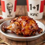 KFC 1+1 행사로 준비된 핫크리스피통다리와 갓양념통다리 접시