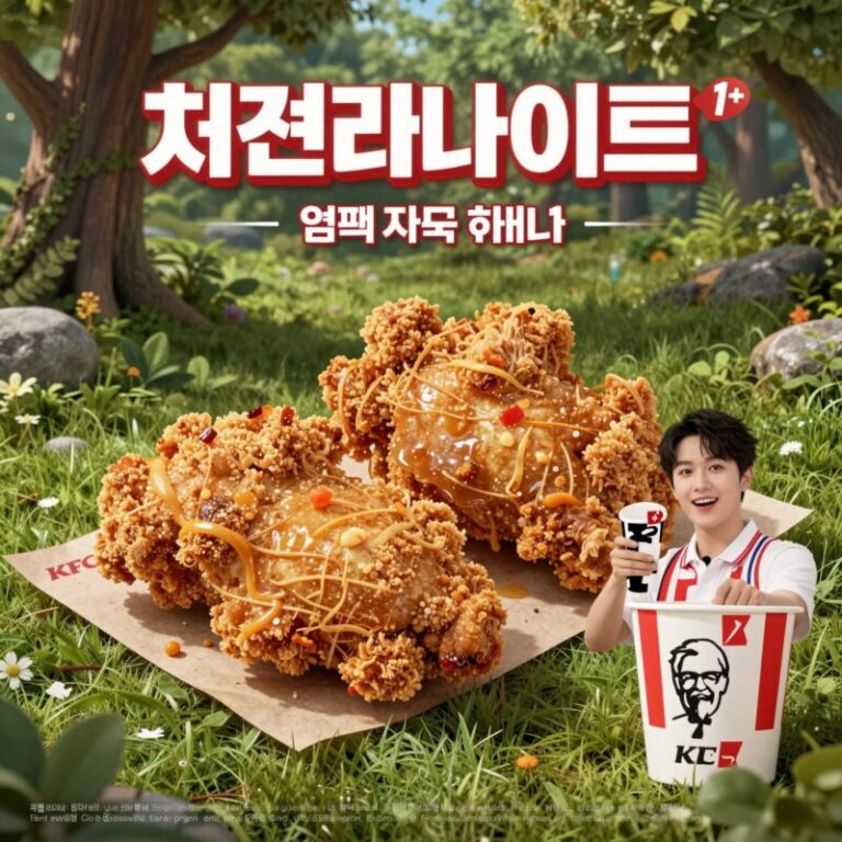 KFC 치킨나이트 1+1 행사 메뉴판