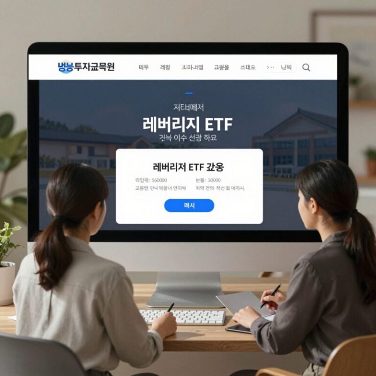 금융투자교육원 홈페이지에서 레버리지 ETF 교육 이수 신청 화면