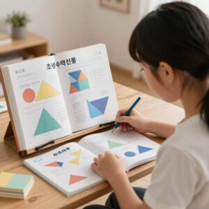 초등수학신문 책과 함께 도형 공부하는 아이와 엄마