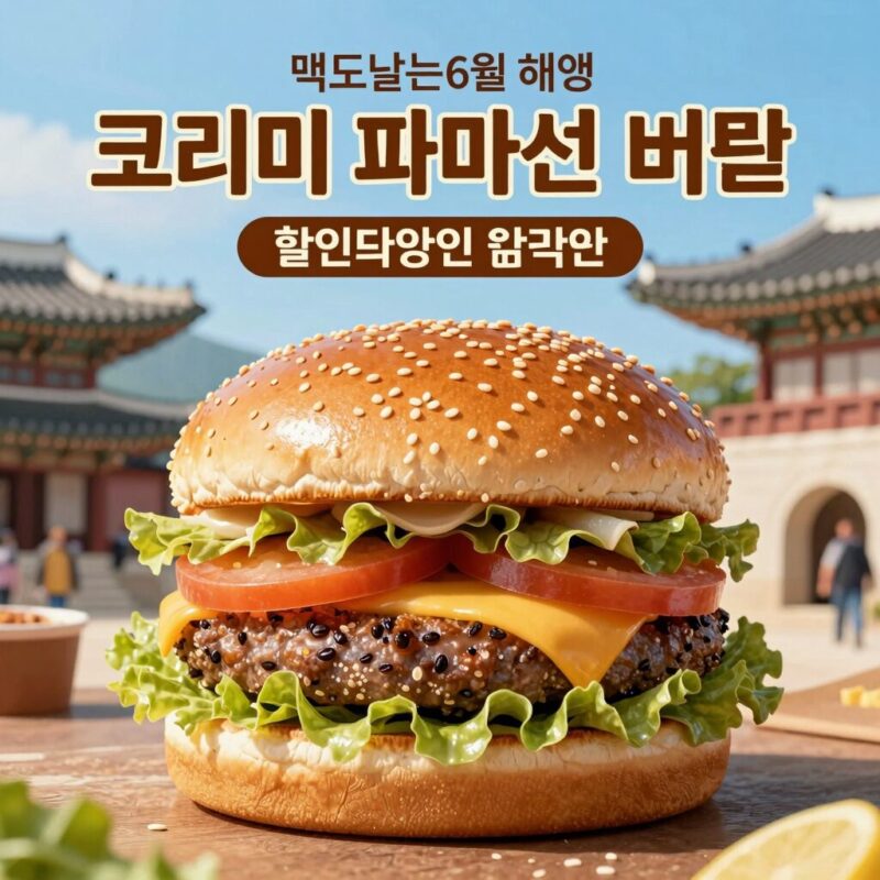맥도날드 6월 행사 할인 혜택 1 맥도날드 6월 행사 크리미 파마산 버거와 할인 쿠폰