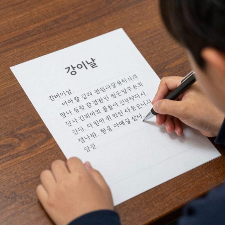 어버이날 감사 편지를 쓰는 초등학생의 모습, 정성스럽게 편지지에 글을 적고 있다.