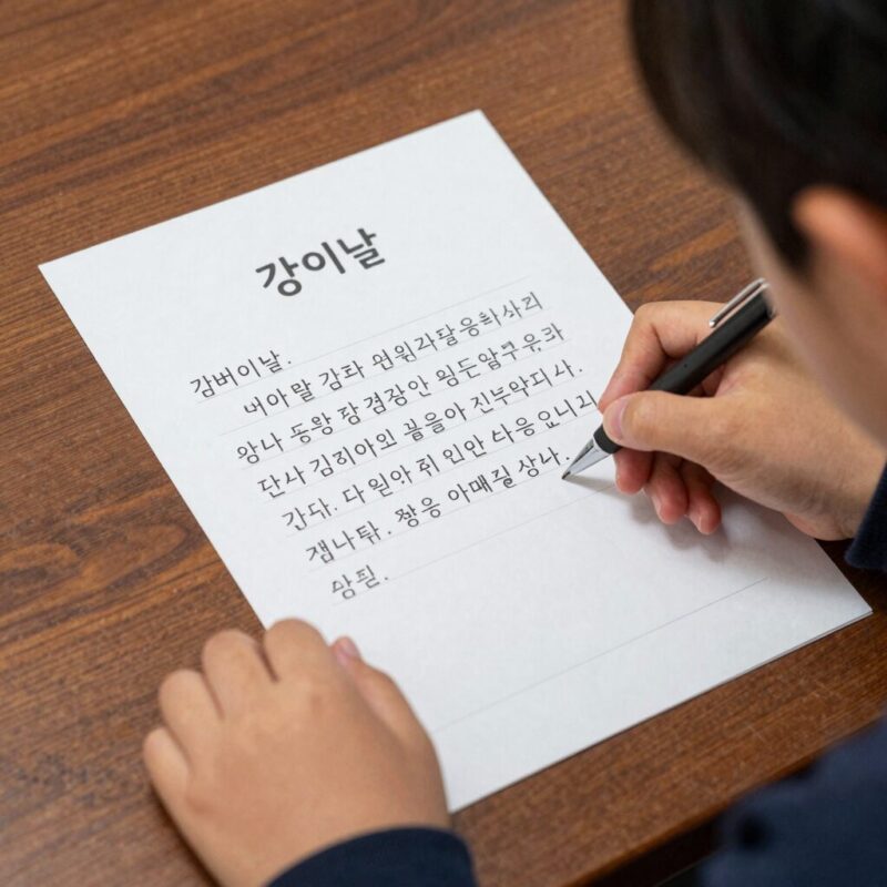어버이날 감사 편지를 쓰는 초등학생의 모습, 정성스럽게 편지지에 글을 적고 있다.