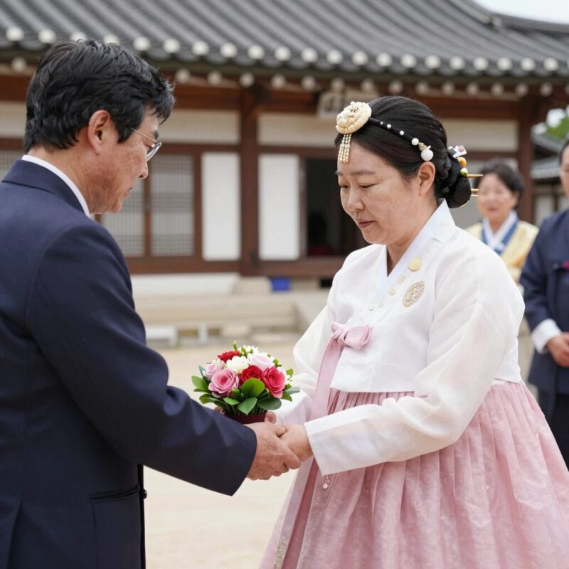 박근혜 전 대통령이 충북 옥천 육영수 여사 생가에서 헌화하고 있는 모습