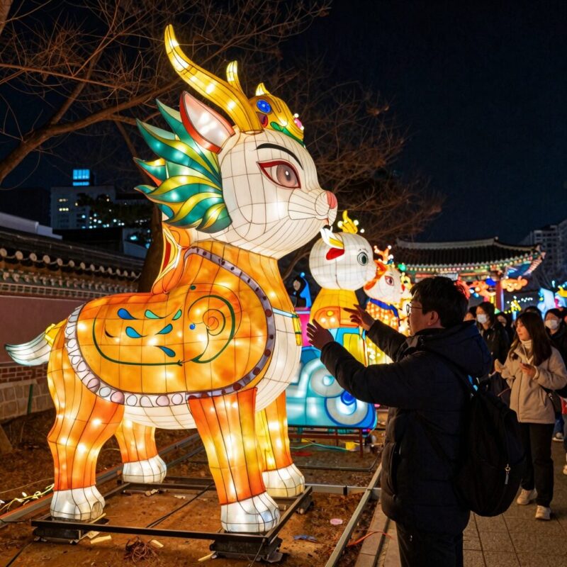 부산 삼광사 연등축제 지관전에서 바라본 연등 야경