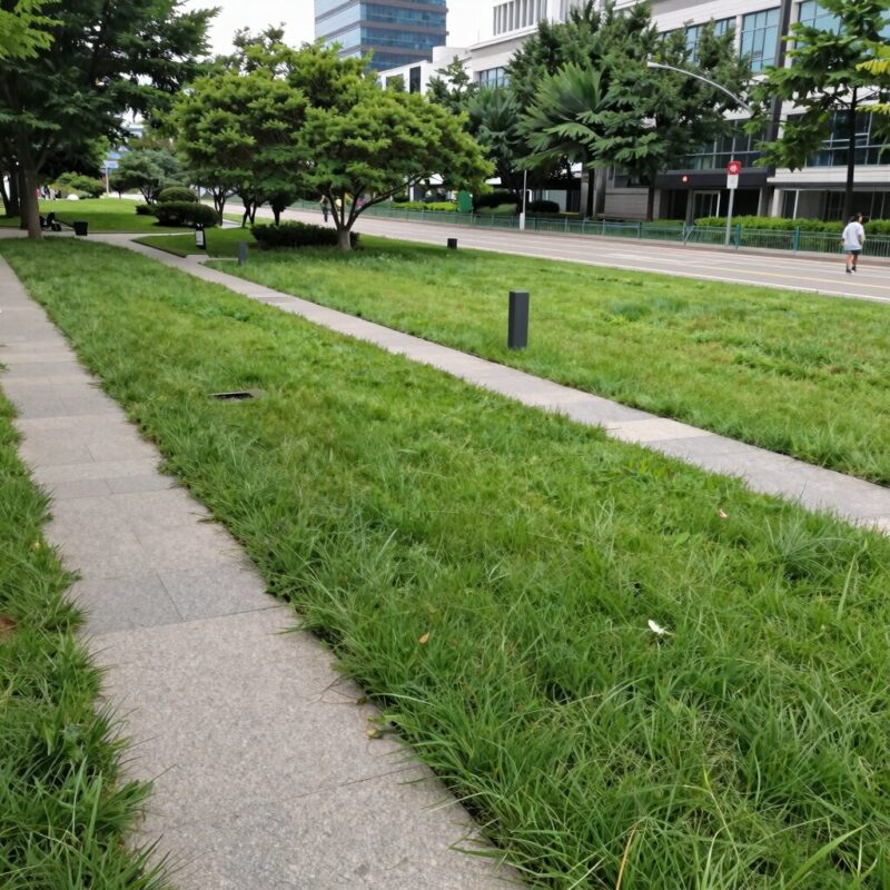 서소문 고가차도 공원 재탄생 1 서소문 고가차도 철거 후 조성된 공원의 전경. 잔디와 산책로가 잘 정비되어 있음