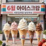 세븐일레븐 6월 아이스크림 행사 포스터 다양한 아이스크림 할인