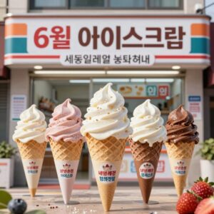 세븐일레븐 6월 아이스크림 행사 포스터 다양한 아이스크림 할인