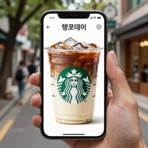 스타벅스 탱크데이 논란 당시 앱 배너 이미지