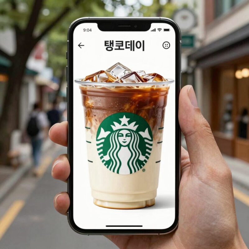 스타벅스 탱크데이 논란 당시 앱 배너 이미지