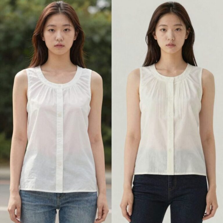 여름 여성 반팔 블라우스 소재별 비교 이미지