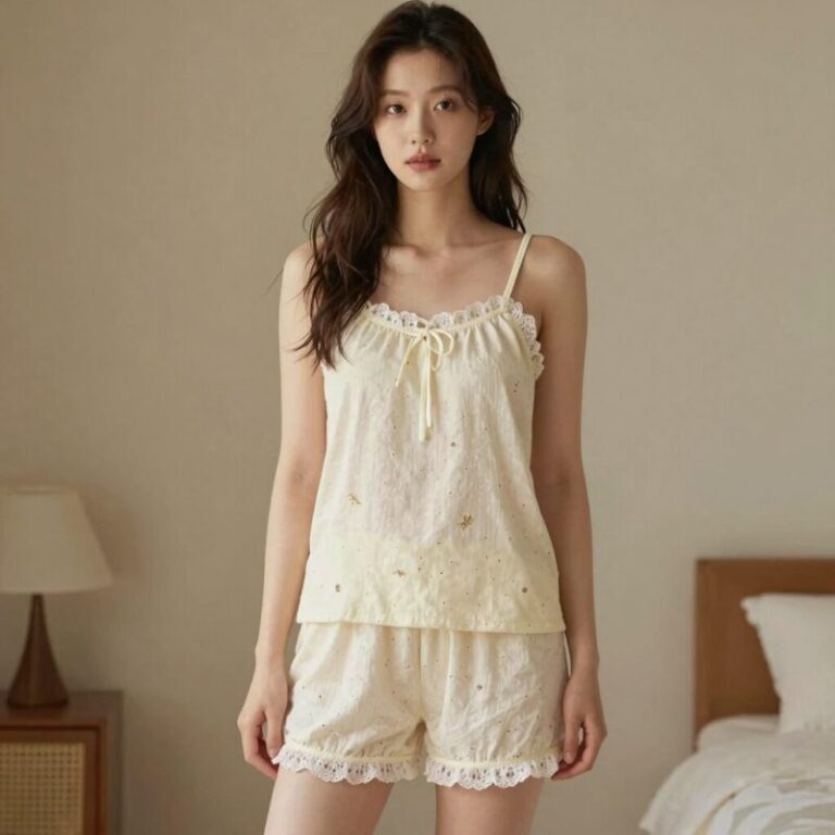 면 100% 여자 여름잠옷 세트