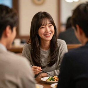 14기 순자가 나는 솔로 데이트 장면에서 미소 지으며 상대방과 대화하는 모습
