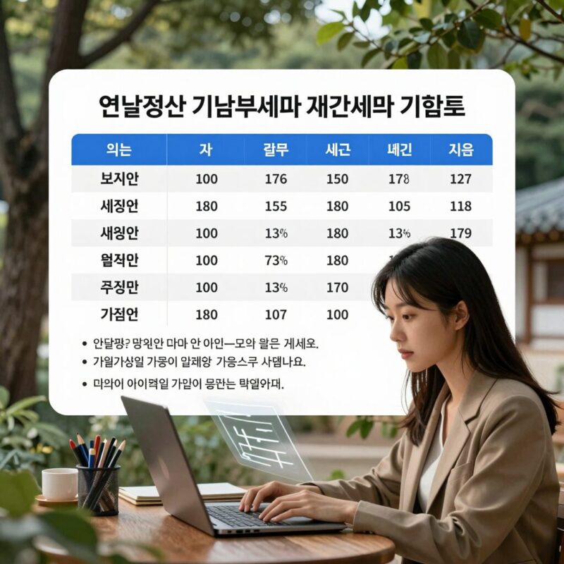 연말정산 기납부세액과 결정세액 비교 계산표