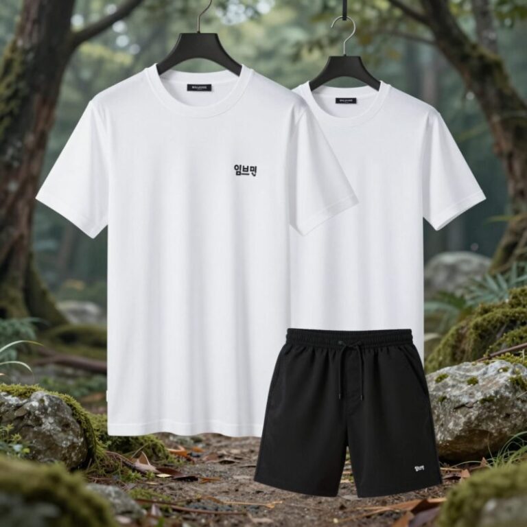 엄브로 2PACK 반팔 티셔츠 화이트 블랙 세트 사진
