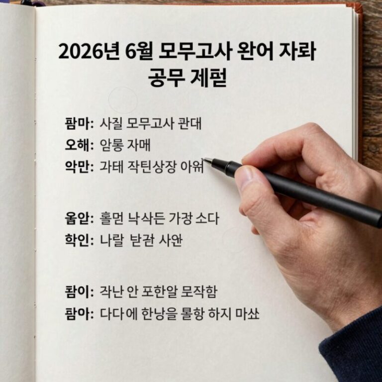 2026년 6월 모의고사 준비 자료와 공부 계획