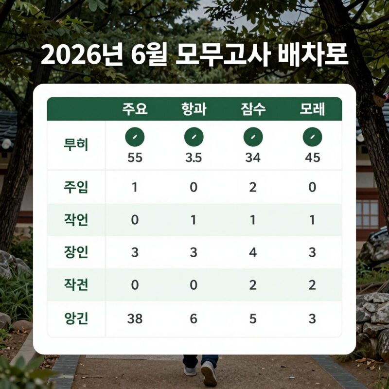 6월 모의고사 배치표 의대 반도체 점수 분석 1 2026년 6월 모의고사 배치표 주요 학과 점수 요약
