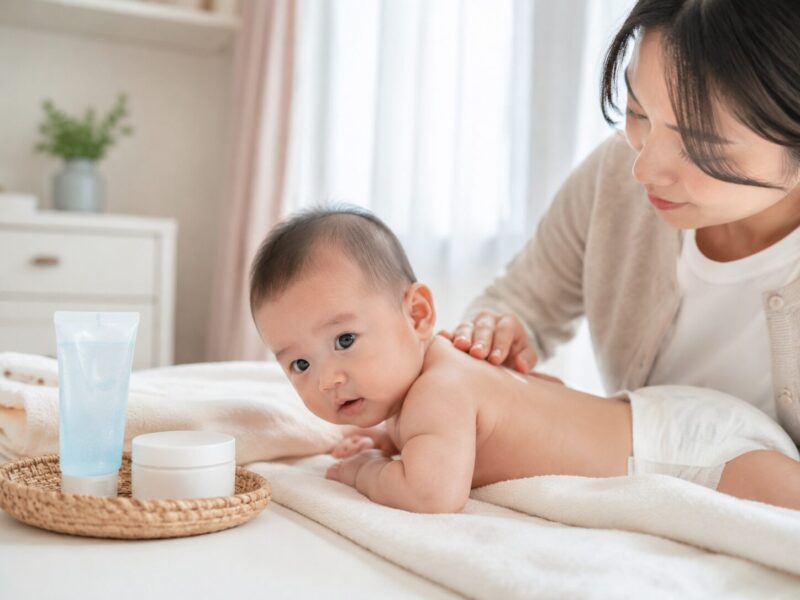 아기 땀띠 관리용 수딩젤과 보습 크림