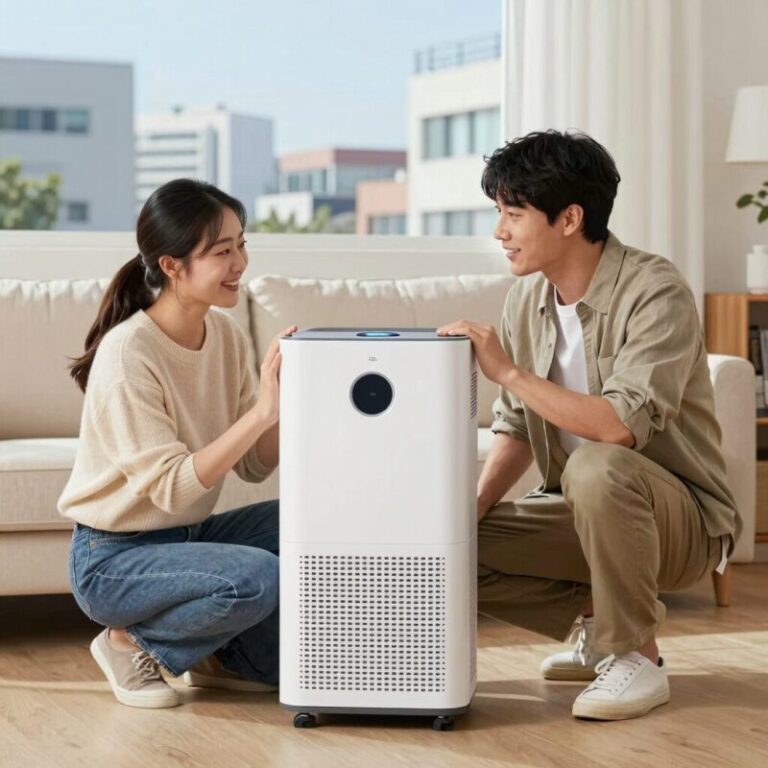캐리어 제습기 20L 1등급 실내 설치 모습