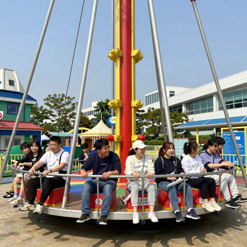 클럽비발디 수상레저 놀이기구를 체험하는 사람들의 모습