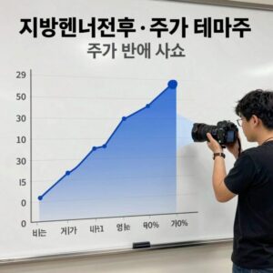 지방선거 전후 정치 테마주 주가 변동성을 보여주는 차트 이미지