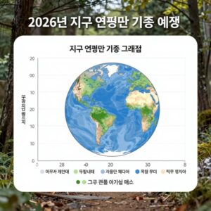 2026년 지구 연평균 기온 예측 그래프와 주요 변수 설명