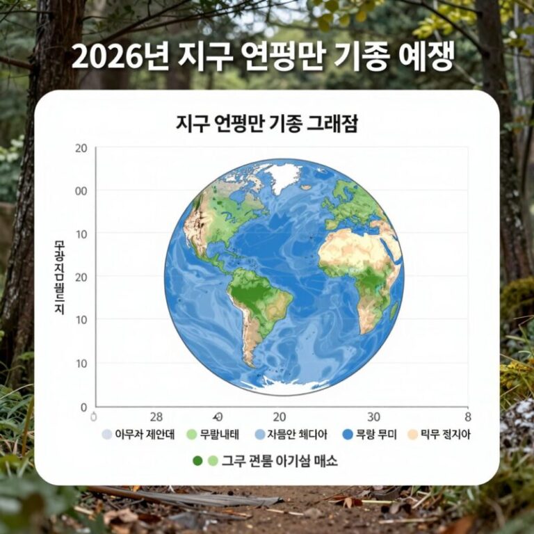 2026년 지구 연평균 기온 예측 그래프와 주요 변수 설명