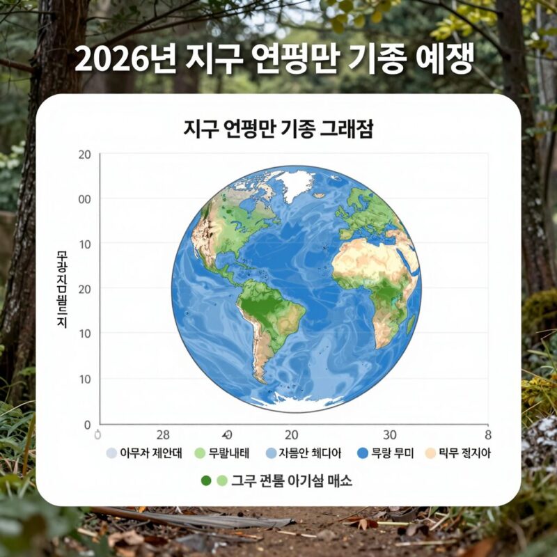 2026년 지구 연평균 기온 예측 그래프와 주요 변수 설명