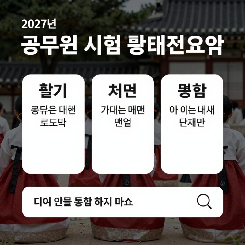2027년 공무원 시험 준비 전략 요약 이미지, 필기 체력 면접 통합 로드맵