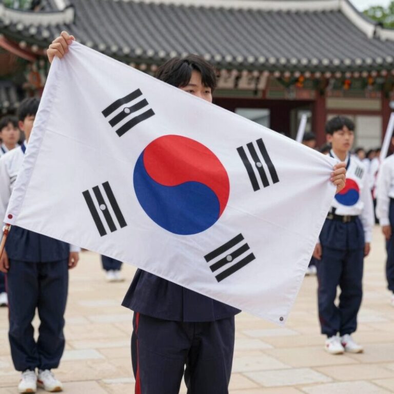 현충일 태극기 조기 게양 방법 설명 이미지