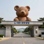 대전 한화생명볼파크 입구와 꿈돌이 조형물