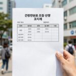건강보험료 조정 신청 후 납부 금액 변화를 보여주는 고지서 사진