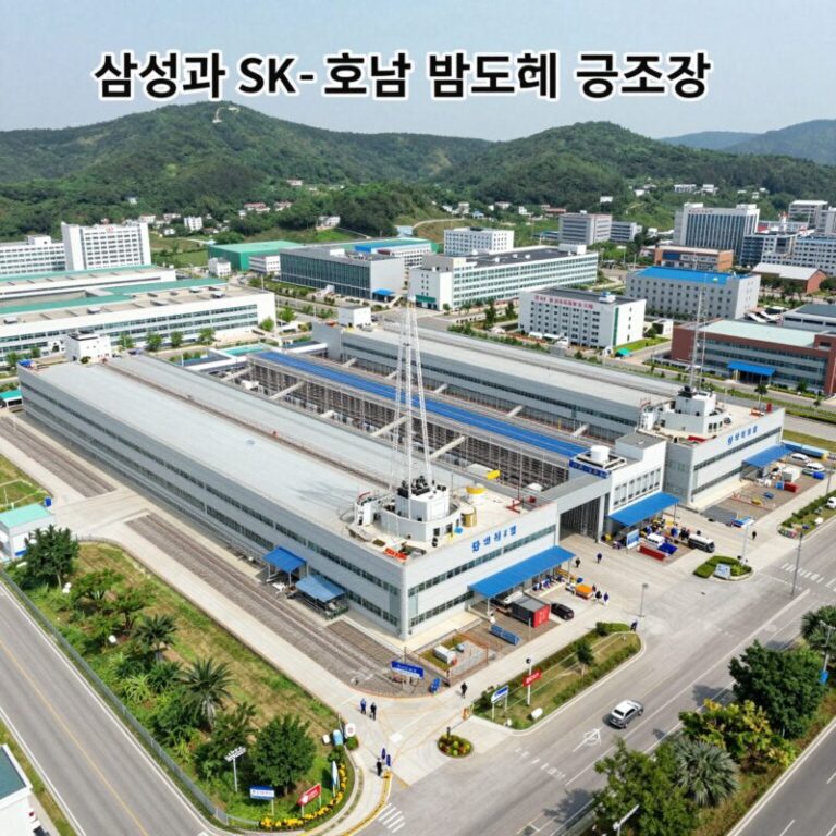 삼성과 SK의 호남 반도체 공장 조감도, 광주 팹과 인프라 구축 모습