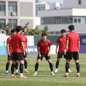 홍명보 감독의 스리백 전술 붕괴 장면 한국 대 남아공 경기 중 수비 라인과 미드필더 간 간격이 벌어진 모습