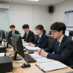 화성시장 집무실에서 시정 업무를 검토하는 모습
