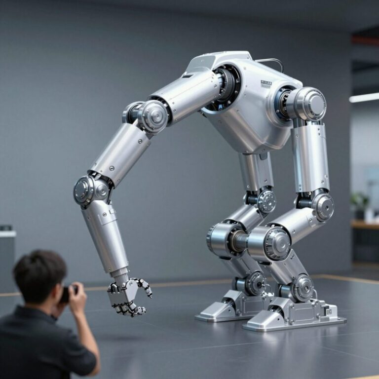 화신정공 알루미늄 경량 부품이 휴머노이드 로봇 부품으로 전환되는 개념도