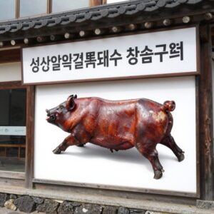 성산일출봉 제일흑돼지 제주길흑돼지참숯구이 외관과 간판