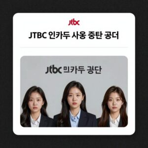 JTBC 법인카드 사용 중단 공지 화면과 임직원들의 혼란스러운 표정