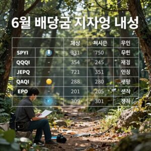 6월 배당금 지급 내역 요약 표 SPYI QQQI JEPQ 배당 비교