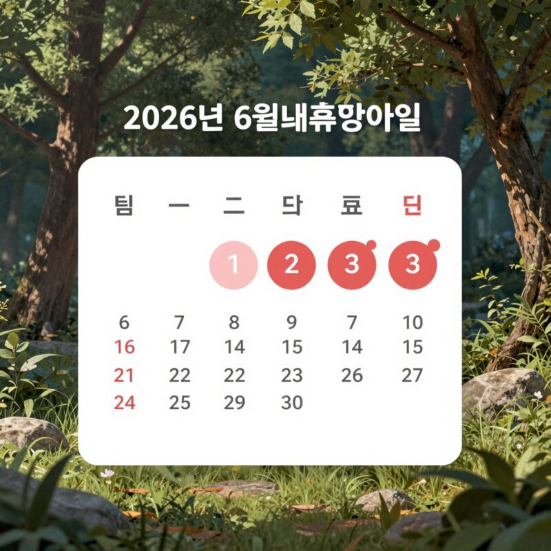 6월 대형마트 휴무일 완벽 정리 1 2026년 6월 대형마트 휴무일 달력 이미지