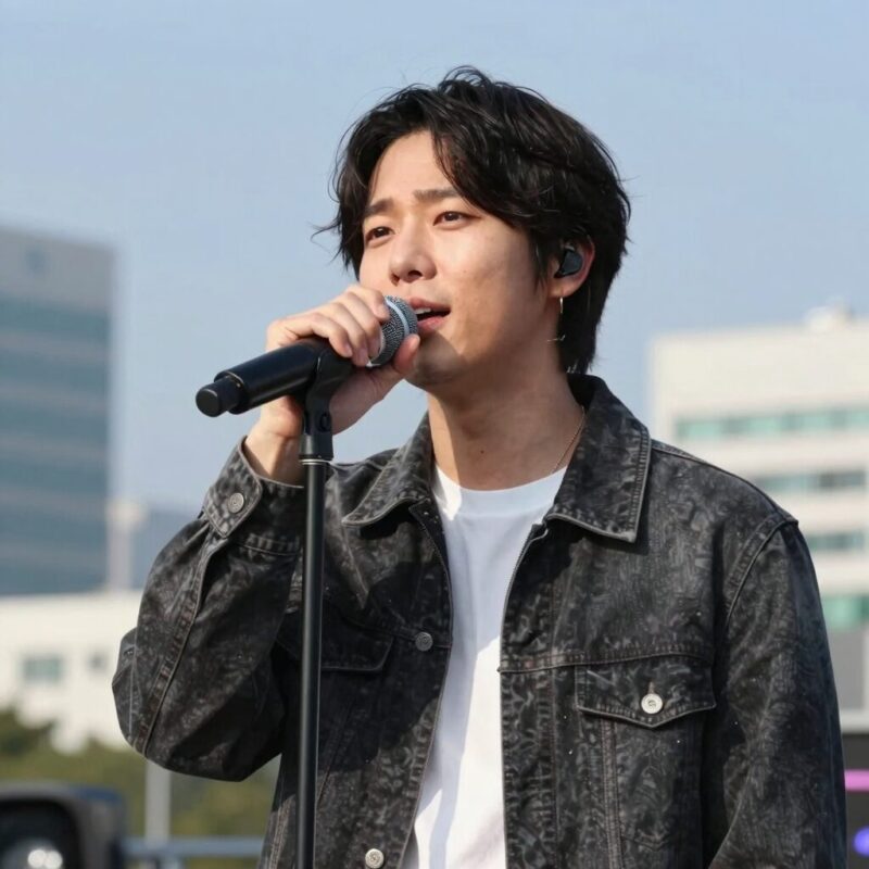 龟梨和也2026年个人演唱会现场照片，手拿麦克风投入演唱