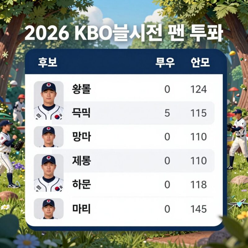 KBO 올스타전 투표 시작 꼭 알아야 할 핵심 1 2026 KBO 올스타전 팬 투표 화면과 후보 명단을 보여주는 이미지
