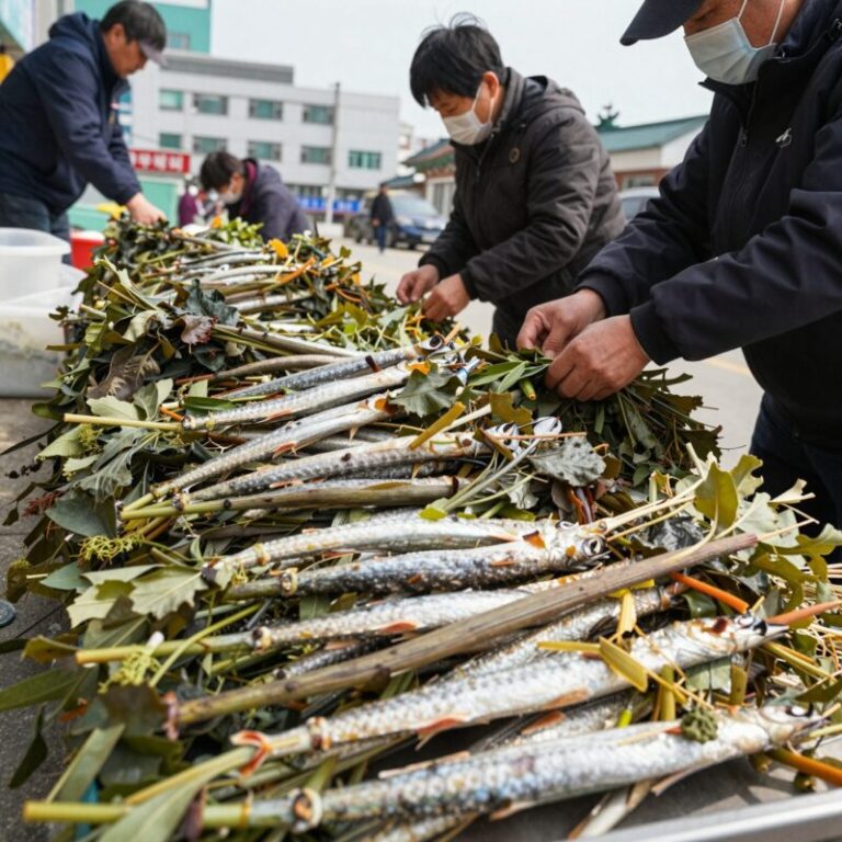 멸치 깻잎찜 재료 차곡차곡 쌓는 과정