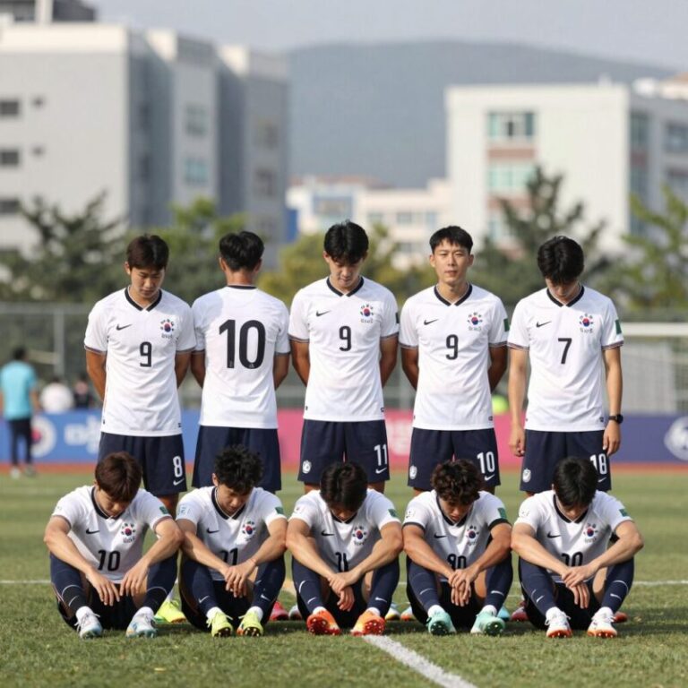 대한민국 축구팀 남아공전 패배 후 침울한 분위기