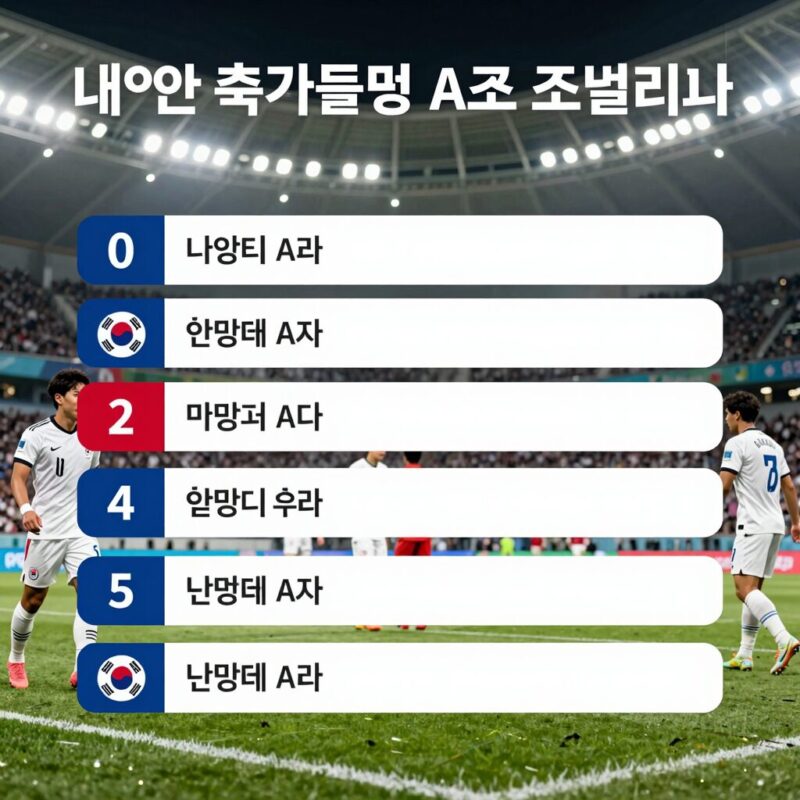 대한민국 월드컵 첫 경기 뒤 지금 1 대한민국 축구 국가대표팀 A조 조별리그 일정 요약 이미지