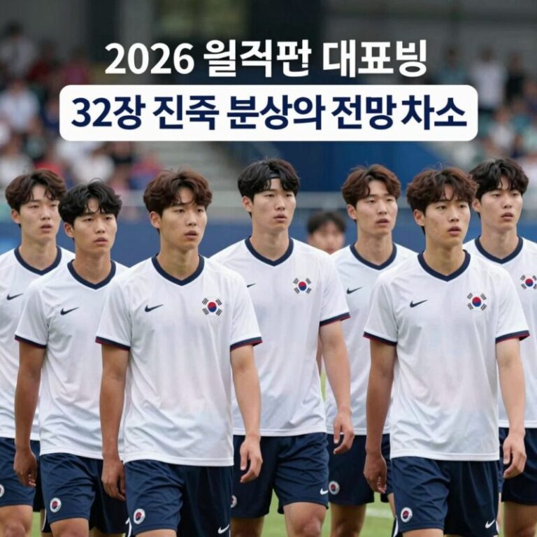 2026 월드컵 한국 대표팀 32강 진출 분석 및 전망 차트