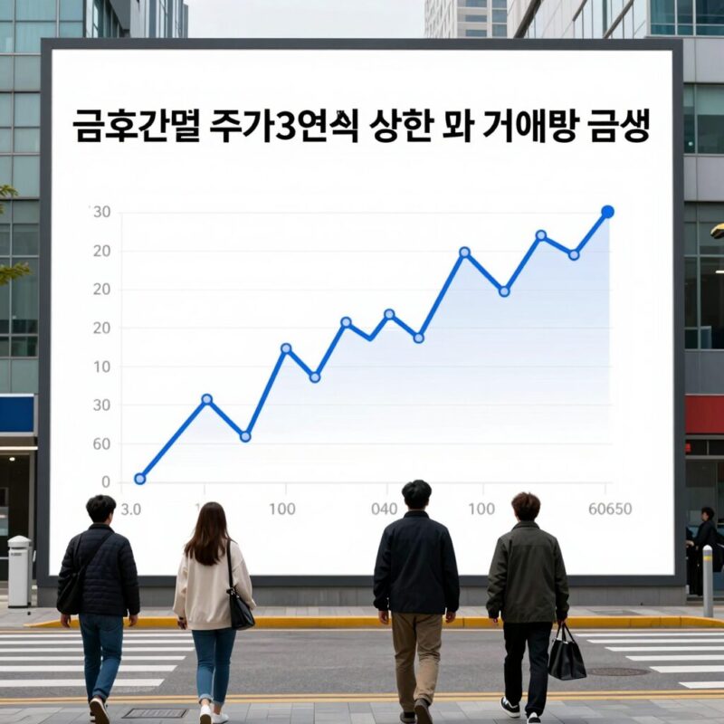 금호건설 주가 3연속 상한가 차트 및 거래량 급증