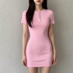 라코스테 PK원피스 할인 직구 꿀팁 라코스테 PK원피스 핑크 컬러 착용샷, 청순하고 여성스러운 분위기