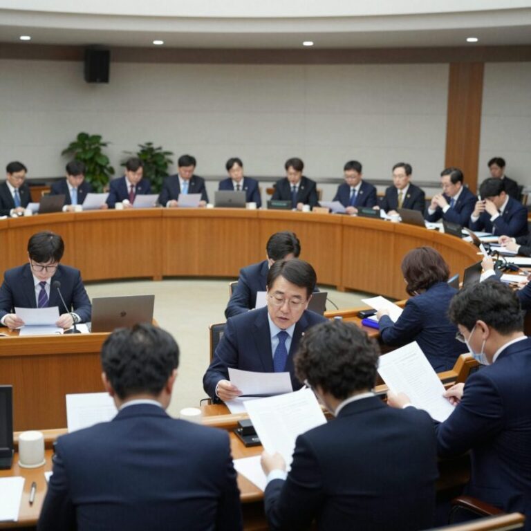 이재명 탄핵 청원과 관련된 국회 법사위 회의 장면, 의원들이 자료를 살펴보고 있다